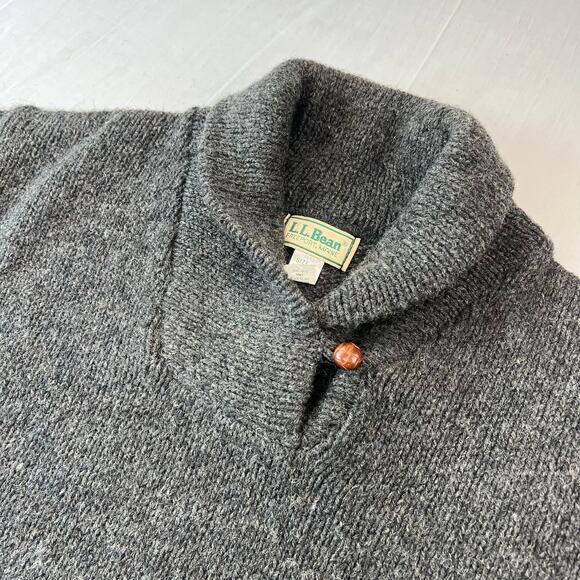 L.L. Bean Vintage Gray Wool Knit Sweater Women's Size Large USA 1980's - Picture 3 of 5